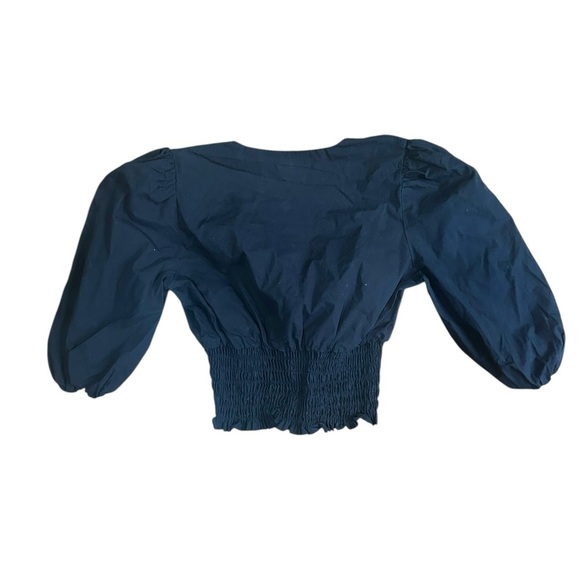 Intermix Scarlet Puff Sleeve Poplin Top Black Dress 3/4 sleeve size medium - Picture 8 of 9